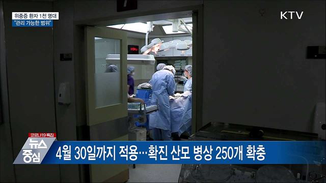 위중증 1천 명대···"관리 가능한 범위 내 유지"