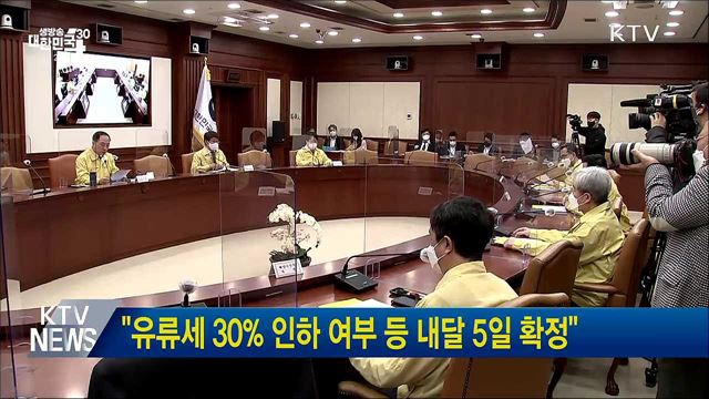 "유류세 30% 인하 여부 등 내달 5일 확정"