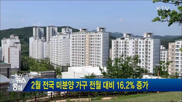 2월 전국 미분양 가구 전월 대비 16.2% 증가