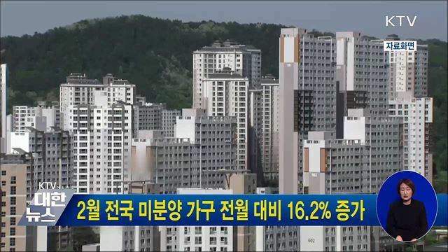 2월 전국 미분양 가구 전월 대비 16.2% 증가