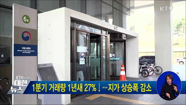 1분기 거래량 1년새 27%↓···지가 상승폭 감소