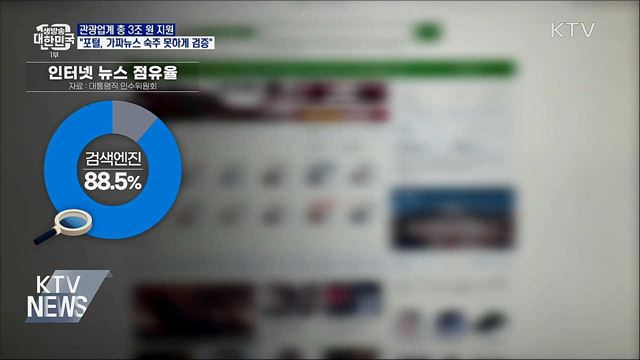 관광업계 3조 지원···"포털, 가짜뉴스 숙주 못하게 검증"