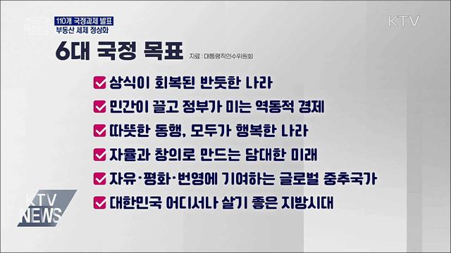 110개 국정과제 발표···부동산 세제 정상화