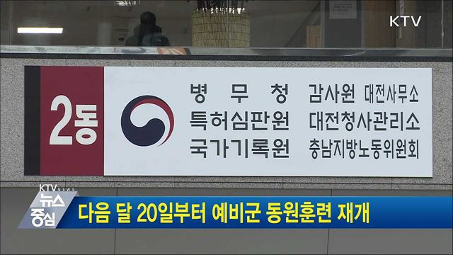 다음 달 20일부터 예비군 동원훈련 재개