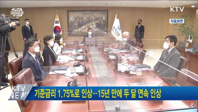 기준금리 1.75%로 인상···15년 만에 두 달 연속 인상