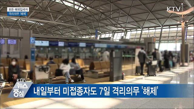 내일부터 모든 해외입국자 격리의무 해제