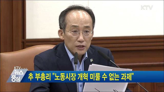 추 부총리 "노동시장 개혁 미룰 수 없는 과제"