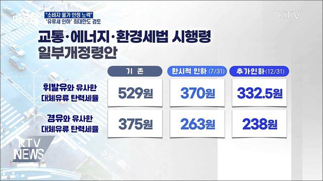 "유류세 인하폭 37%로 확대···물가관리 최선"