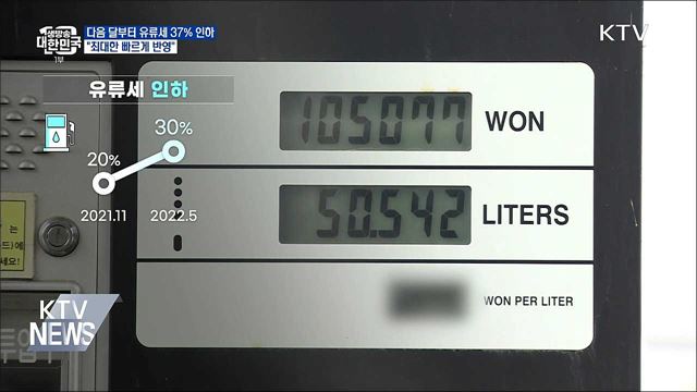 다음 달부터 유류세 37% 인하···"최대한 빠르게 반영"