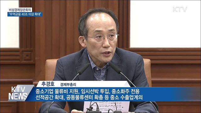 비상경제장관회의···"무역금융 40조 이상 확대"