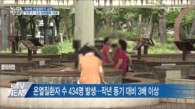 폭염에 온열질환자 급증···"오후 2~5시 야외활동 자제"