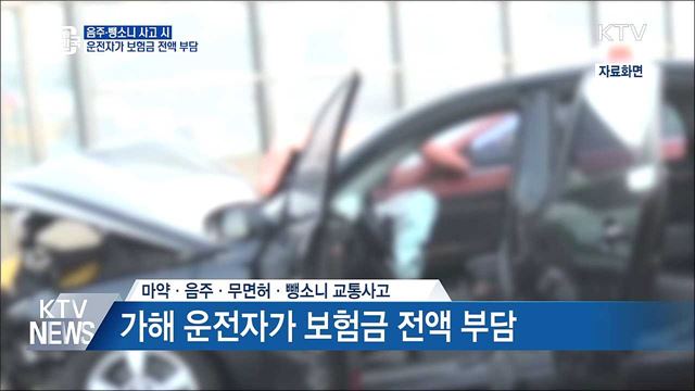 '음주·마약·뺑소니' 운전자가 보험금 전액 부담