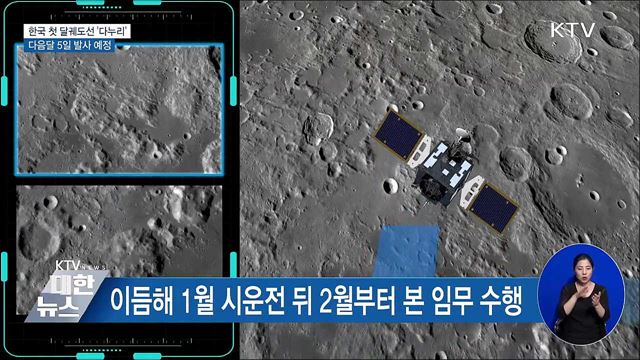 한국 첫 달궤도선 '다누리' 다음달 5일 발사 예정