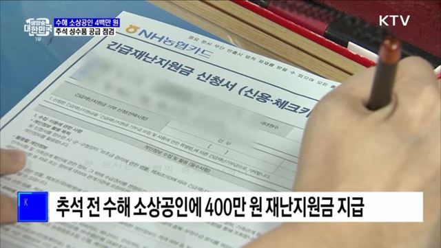 수해 소상공인에 400만 원 지급···추석 성수품 공급 점검