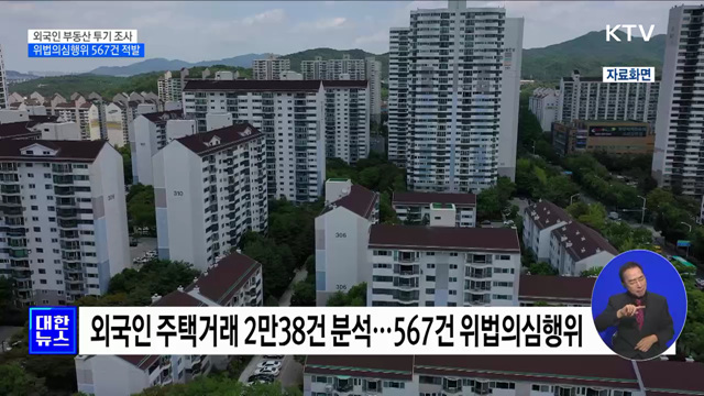 외국인 부동산 투기 조사···위법의심행위 567건 적발