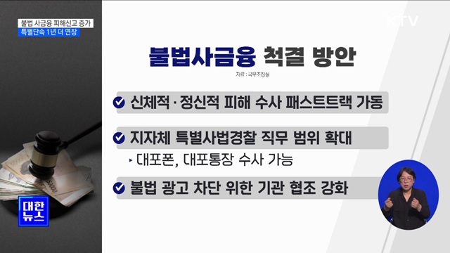 불법 사금융 피해신고 증가···특별단속 1년 더 연장