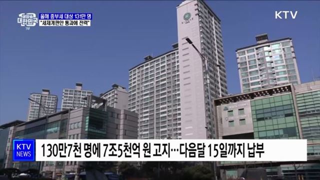 올해 종부세 대상 131만 명···"세제개편안 통과에 전력"