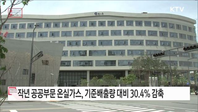 2021년 공공부문 온실가스, 기준배출량 대비 30.4% 감축