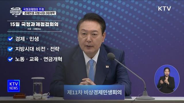 국정과제회의 3대 주제 '경제민생·지방시대·3대개혁'