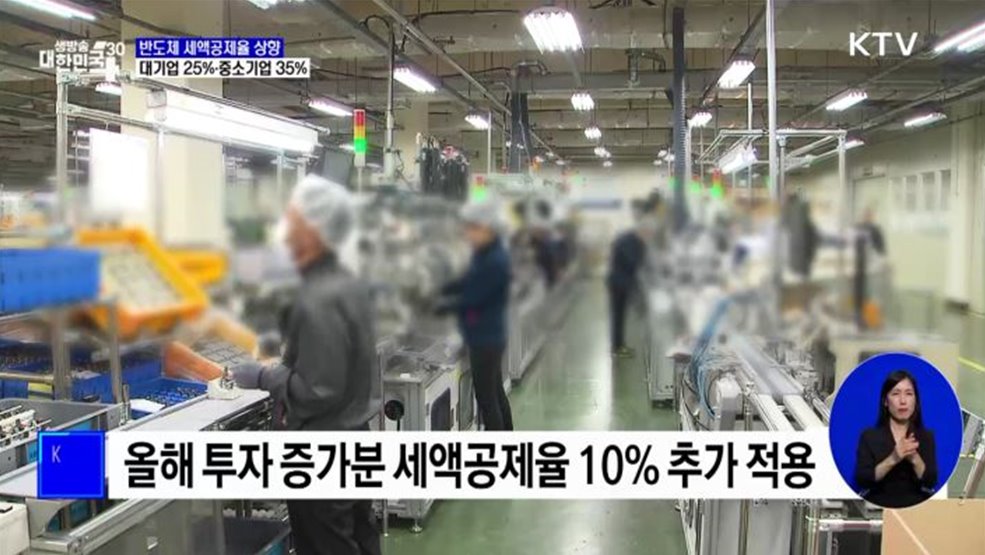 반도체 산업 세액공제 확대···최대 '25%+α'