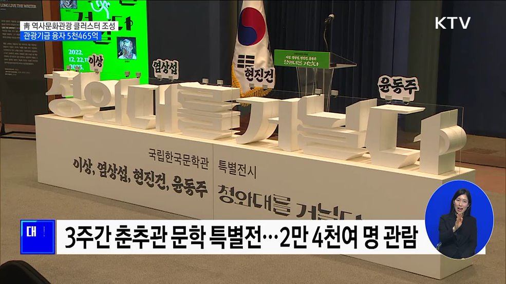 靑 역사문화관광 클러스터 조성···관광기금 융자 5천465억