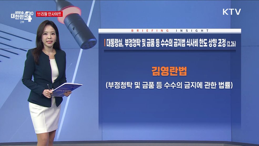 대통령실, 부정청탁 및 금품 등 수수의 금지법 식사비 한도 상향 조정 (2.26) [브리핑 인사이트]