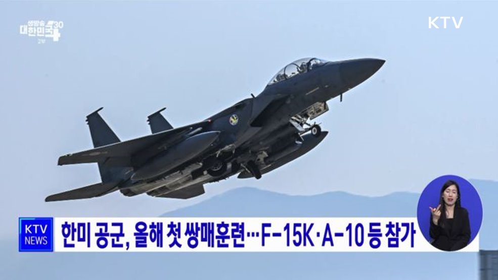 한미 공군, 올해 첫 쌍매훈련···F-15K·A-10 등 참가