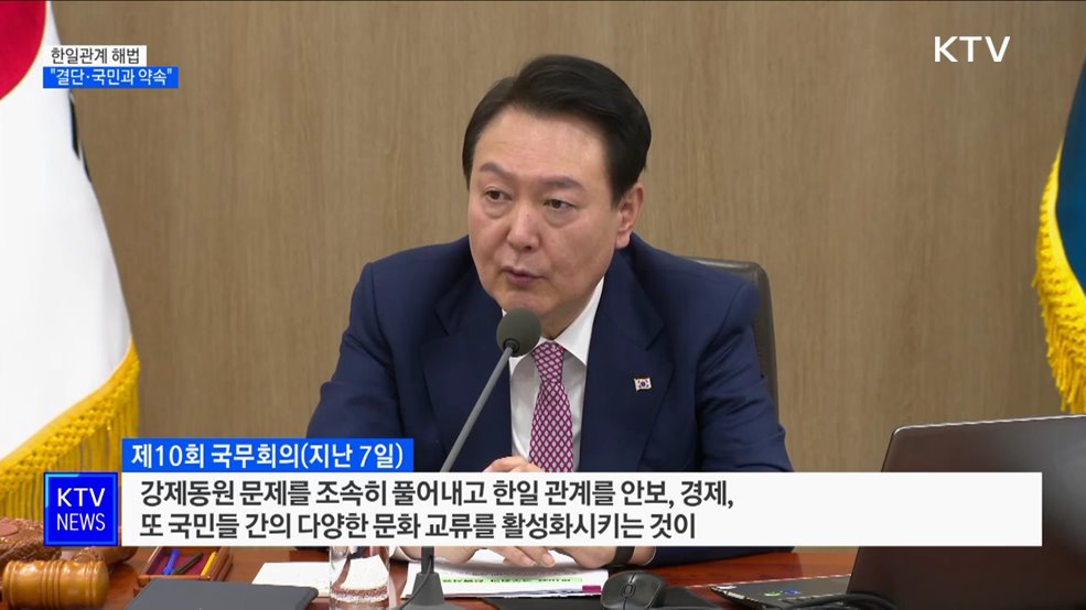 윤석열 대통령 "한일관계 해법, 결단·국민과 약속"