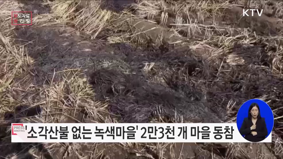 "소각산불 없는 녹색마을" 23,276개 마을 참여