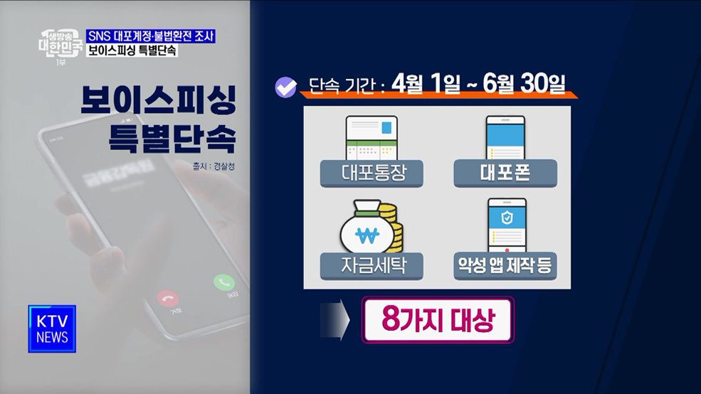 SNS 대포계정·불법환전 조사···보이스피싱 특별단속