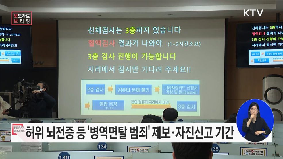 병역면탈 범죄, 더 이상 숨을 곳은 없습니다!