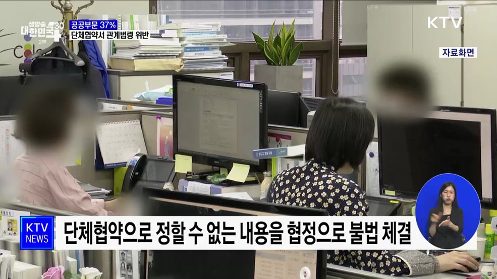 공공부문 37% 단체협약서 관계법령 위반