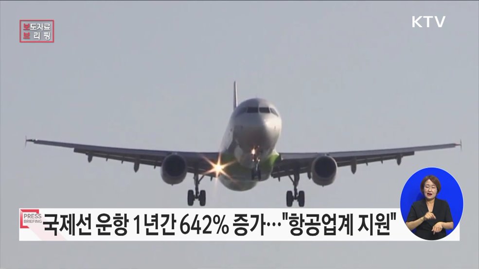 국제선 운항 1년간 642% 증가···완전 정상화 추진