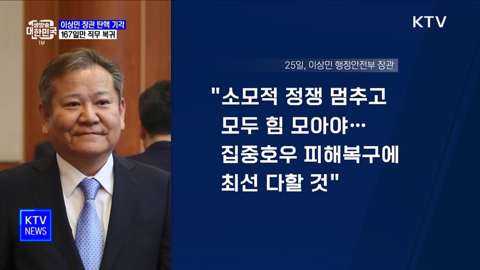 헌재, 이상민 장관 탄핵소추 기각···직무 복귀