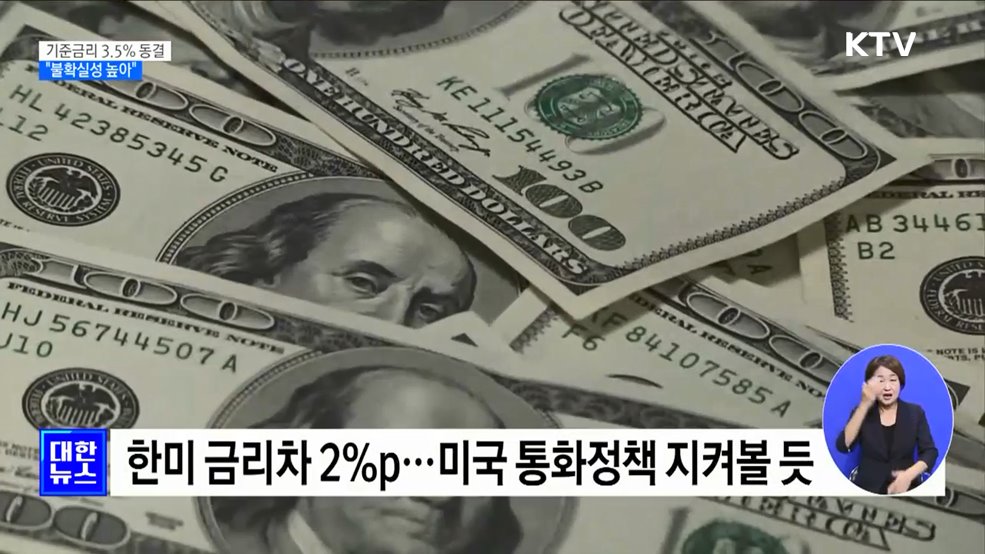 한은, 기준금리 3.5% 유지···"불확실성 높아져"