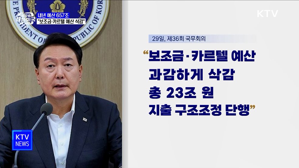 내년 예산 657조 규모···"보조금·카르텔 예산 삭감"