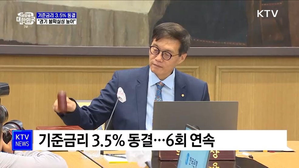 기준금리 연 3.5%로 동결···"경기 불확실성 높아"