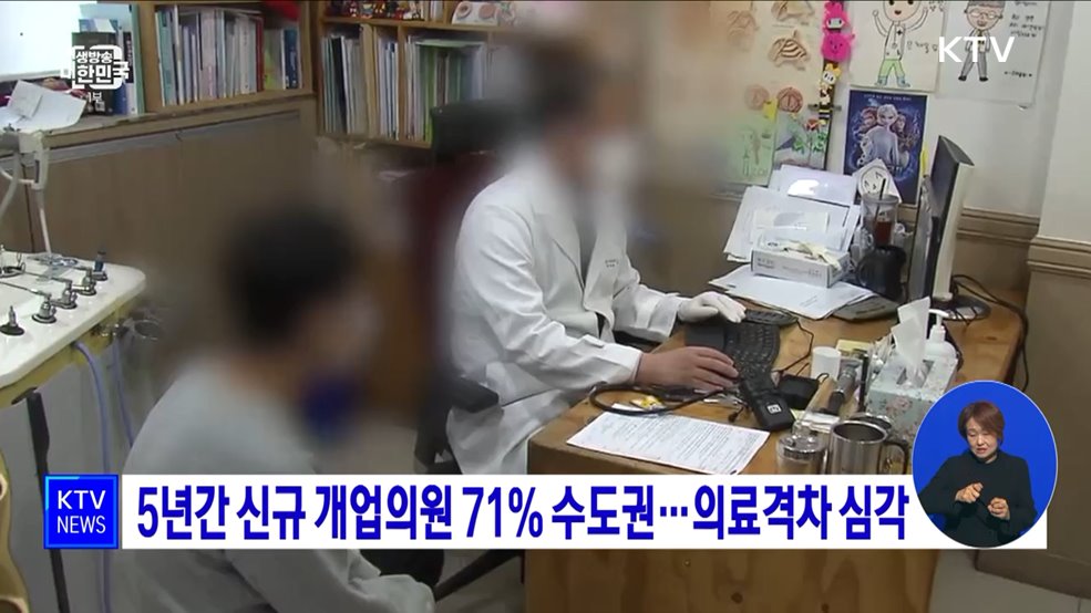 5년간 신규 개업의원 71% 수도권···의료격차 심각
