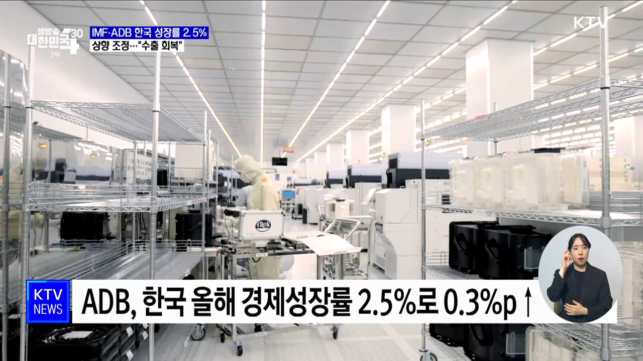 한국 경제 '긍정평가'···IMF·ADB 성장률 2.5%로 상향
