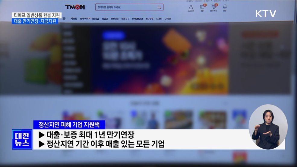 티메프 일반상품 환불 지원···대출 만기연장·자금지원