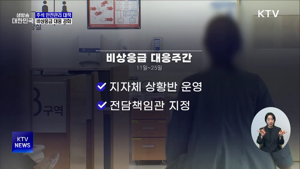 추석연휴 '안전관리 대책'···비상 응급 대응 강화