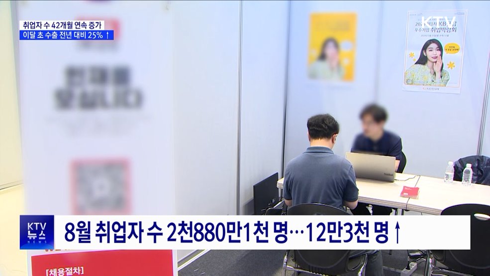 8월 취업자 12만3천 명 ↑···42개월 연속 증가