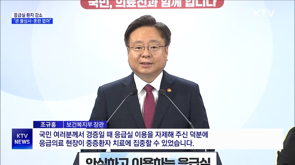 추석 응급실 환자 감소···"큰 불상사·혼란 없어"