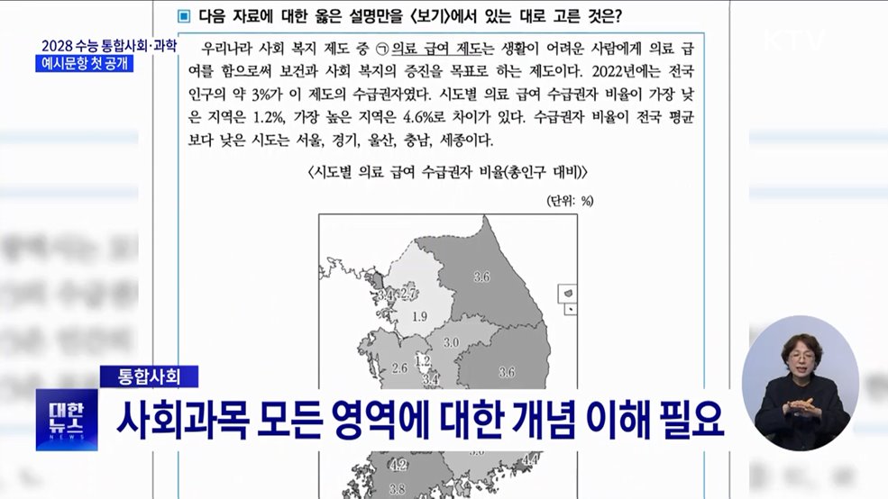 2028 수능 통합사회·과학 예시문항 첫 공개