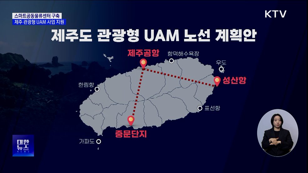 제주 스마트공동물류센터 구축···'관광형 UAM' 사업 지원