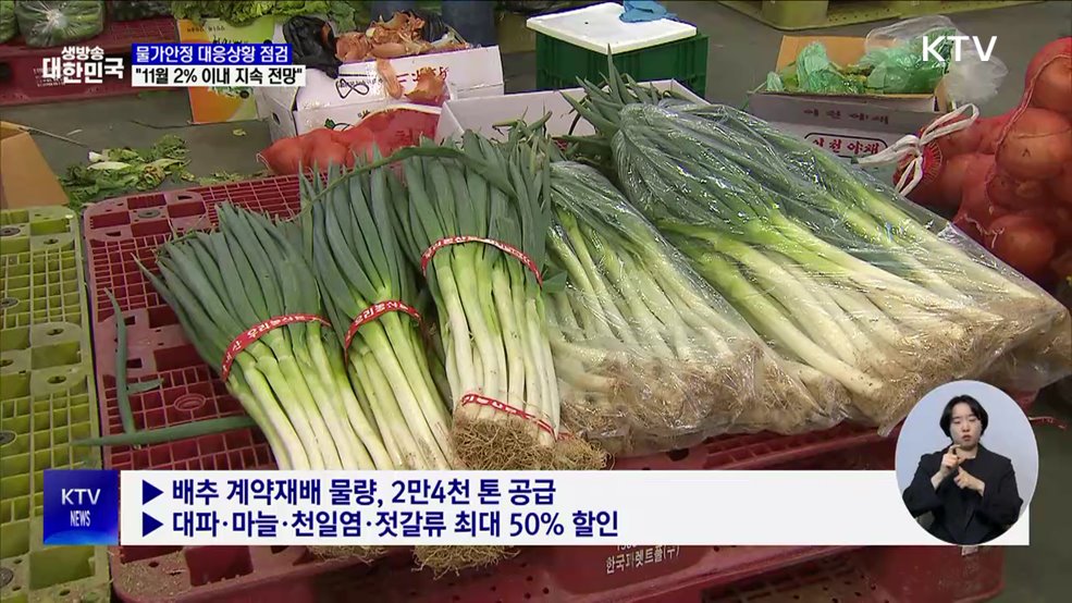 "물가 2% 이내 지속 전망···배추 물량 10% 늘려 공급"