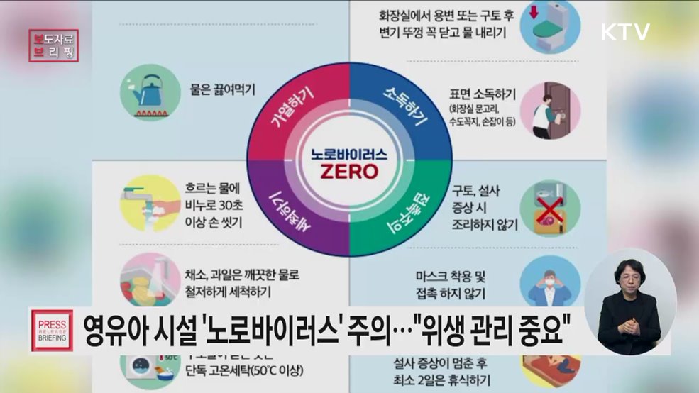 어린이집 등 영유아 시설 노로바이러스 식중독 주의 당부